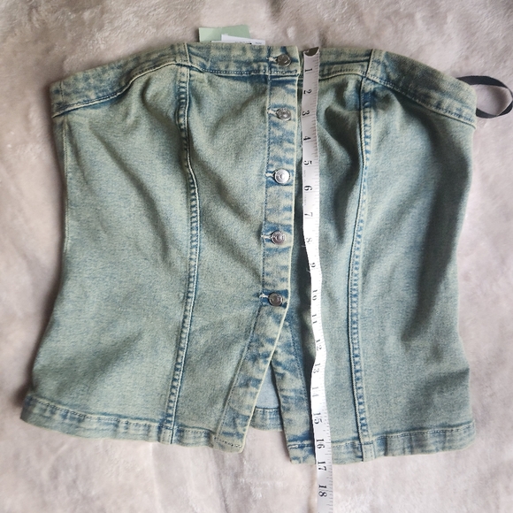 H&M denim bandeau/strapless top sz L BNWT - Picture 14 of 15